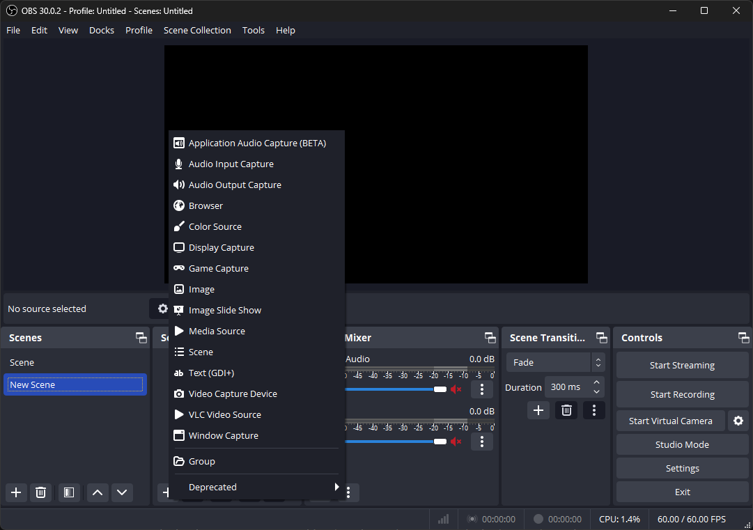 Sources in OBS Studio